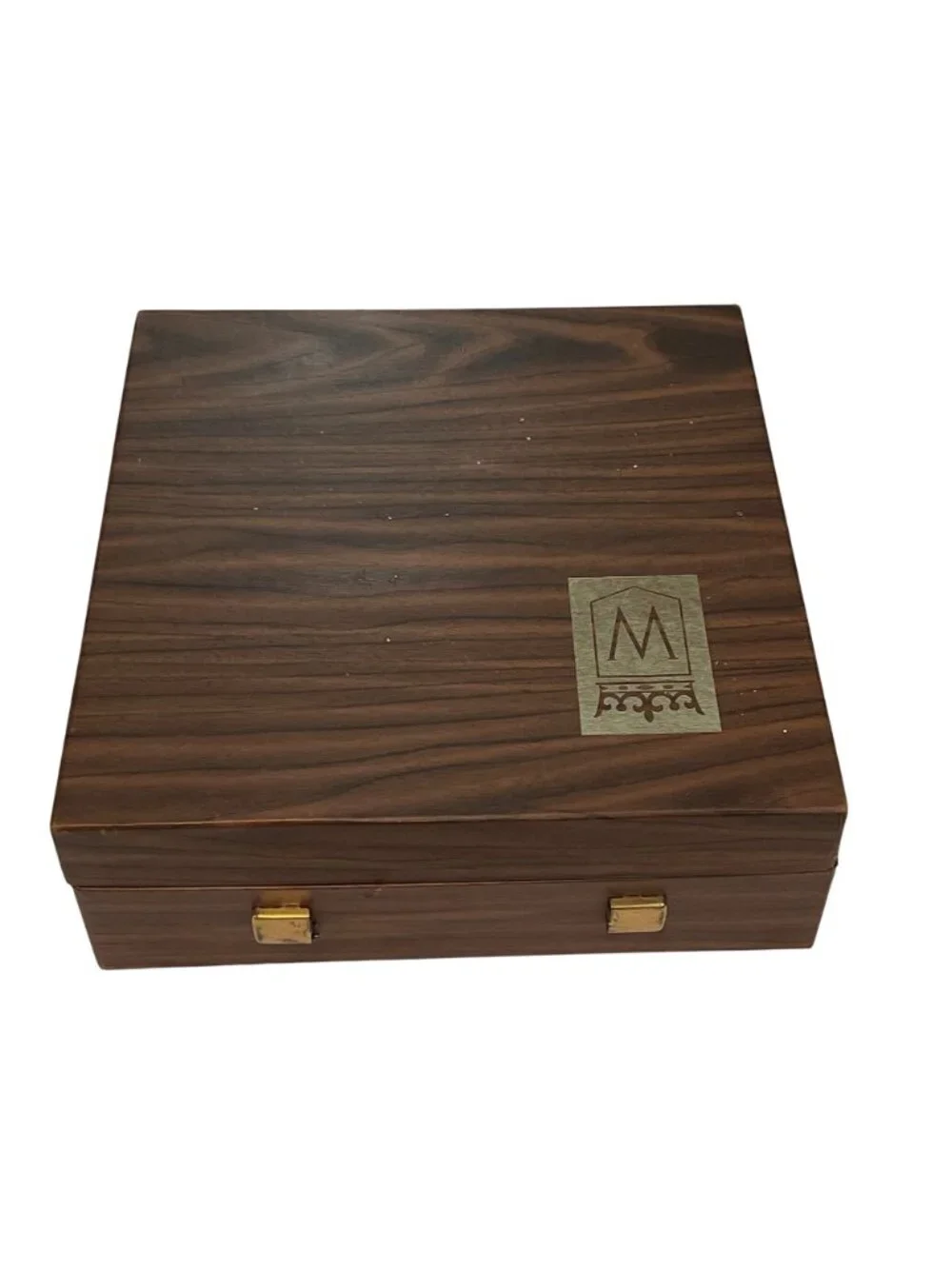 Vintage Canadian Club Whisky Hiram Walker Faux Wood Gift Box Hinged 12